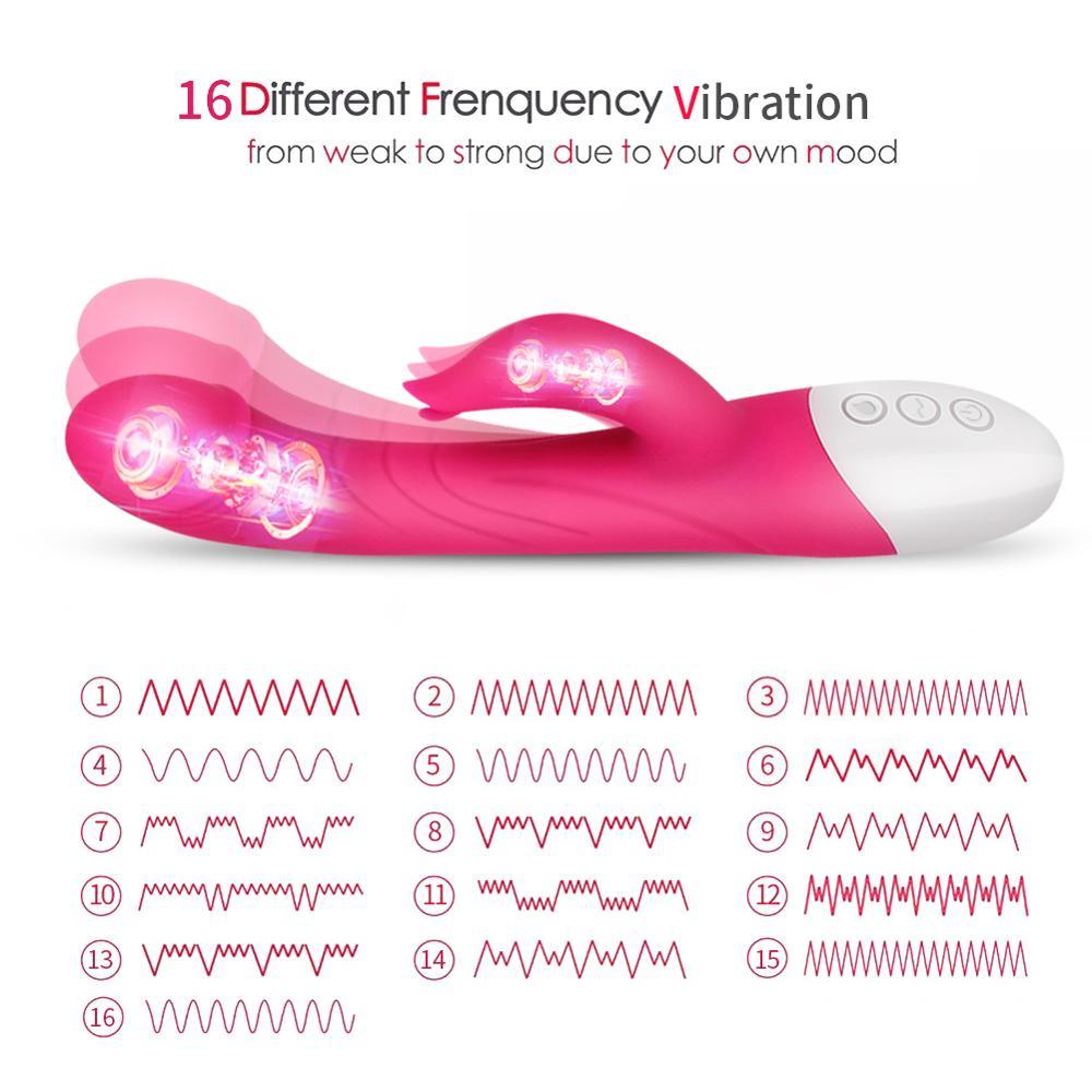 Big Heating Rabbit Usb Charging Vibrator for Women G Spot Stimulate - {{ LEVETT }}