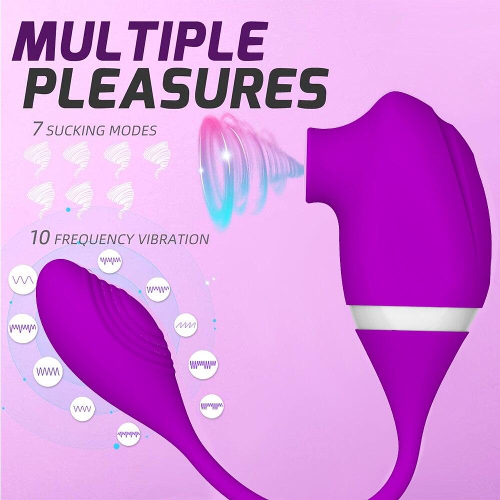 Clitoral Sucking Vibratory G-spot Nipple Vibrator Toys for Women - {{ LEVETT }}