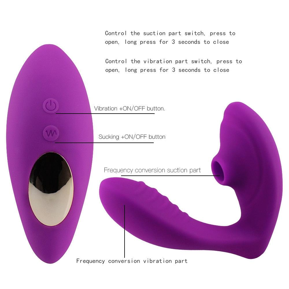 Female Sucking Vibrator with Suction - {{ LEVETT }}