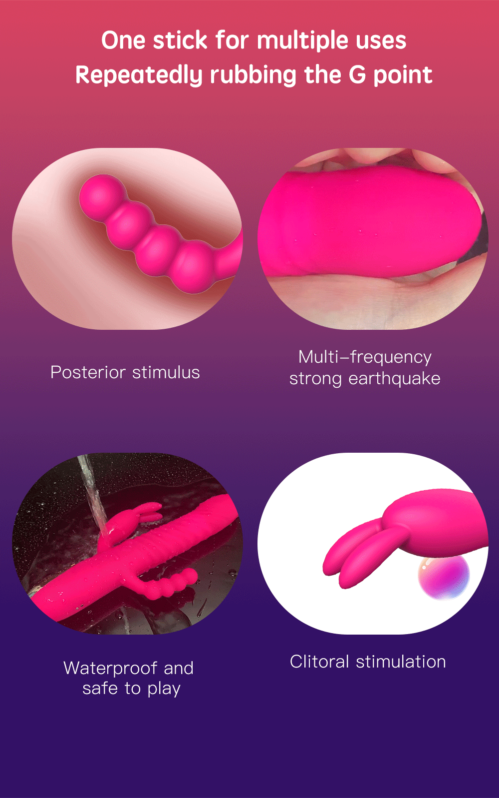 Thrusting Rabbit Vibrator 3 in 1 G-Spot Vibrating Dildo Fun-Mates Thrusting Rabbit Vibrator 3 in 1 G-Spot Vibrating Dildo Fun-Mates