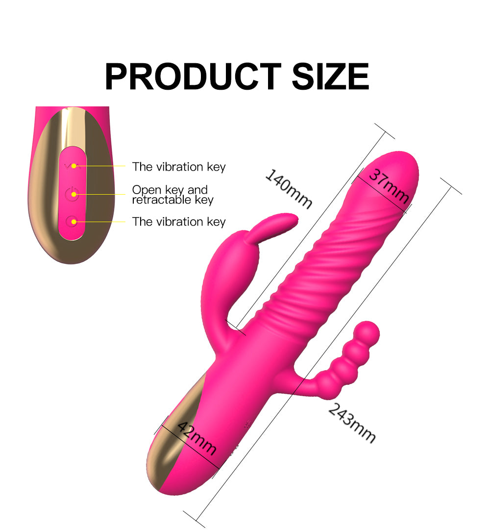 Thrusting Rabbit Vibrator 3 in 1 G-Spot Vibrating Dildo Fun-Mates Thrusting Rabbit Vibrator 3 in 1 G-Spot Vibrating Dildo Fun-Mates