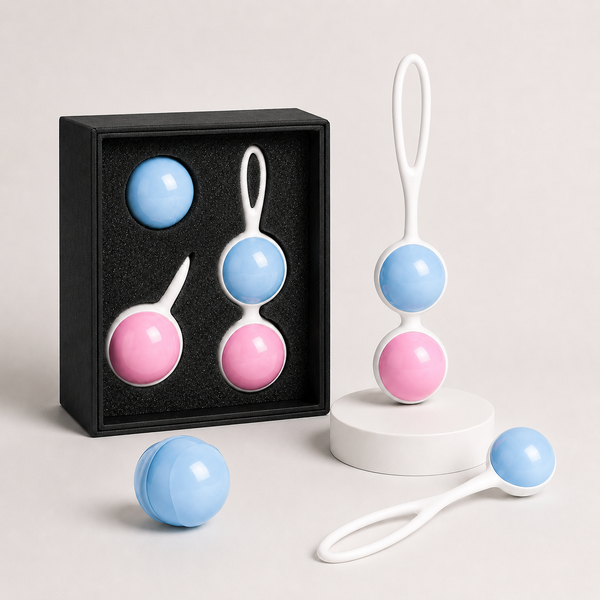 Powder Blue Weighted Kegel Balls Exercise Set Private Contraction Pelvic Floor Muscle Trainer