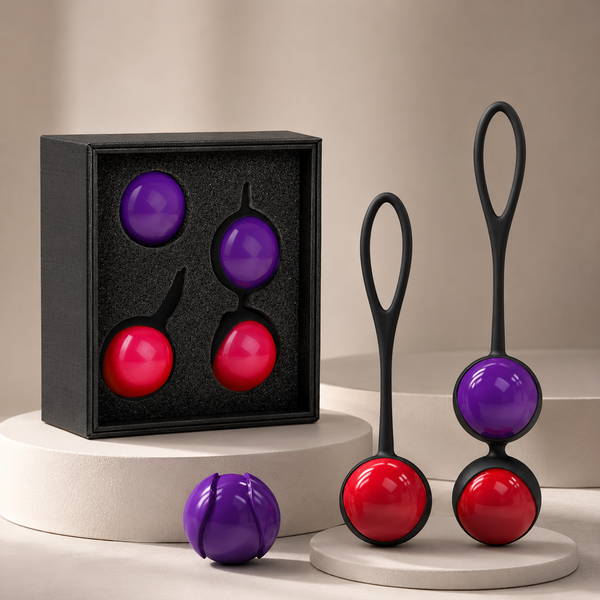 Fuchsia Kegel Balls Set to Exercise Pelvic Floor Muscles,Gravity Balls,Pelvic Muscles Exercises Bladder Control