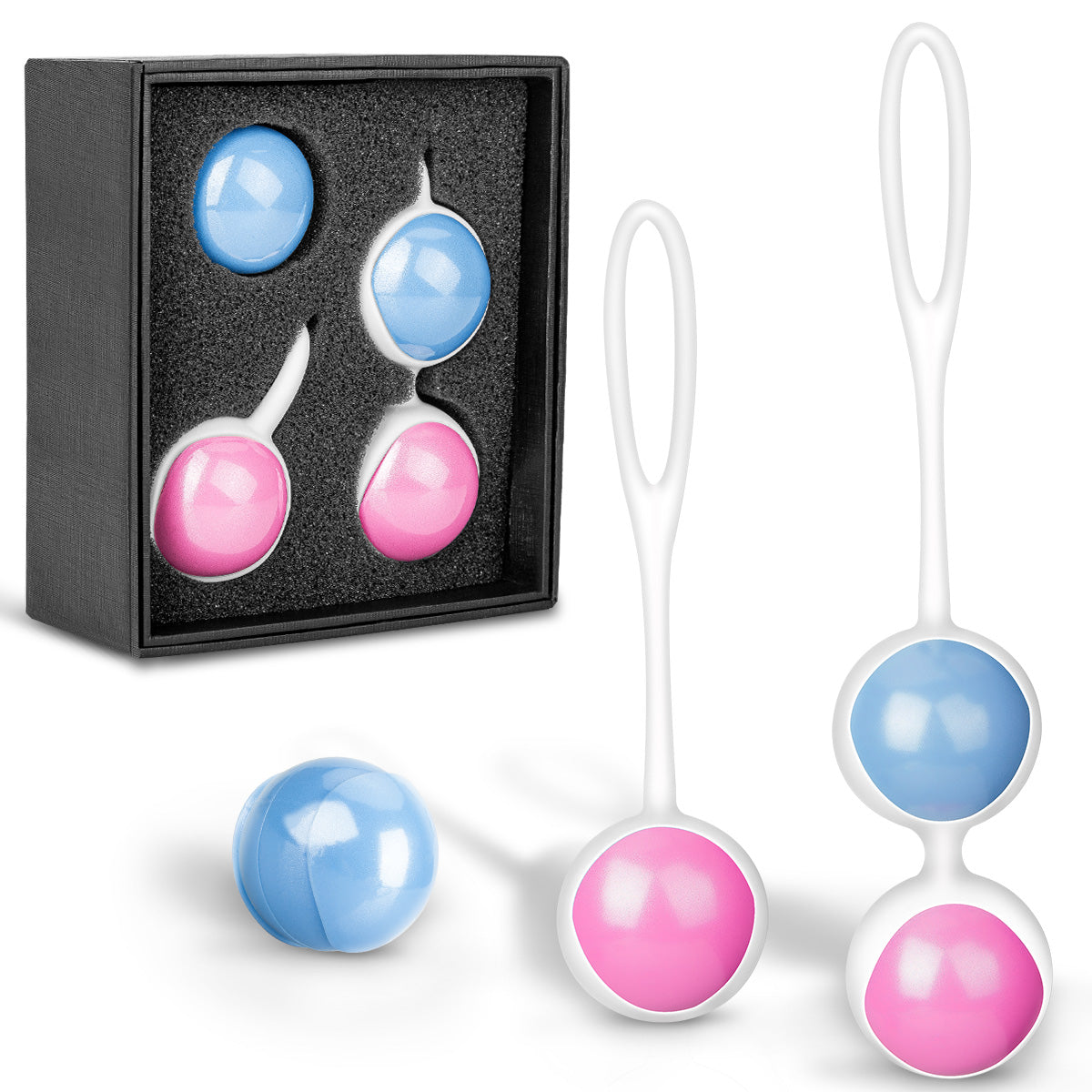 Powder Blue Weighted Kegel Ball Exercise Set