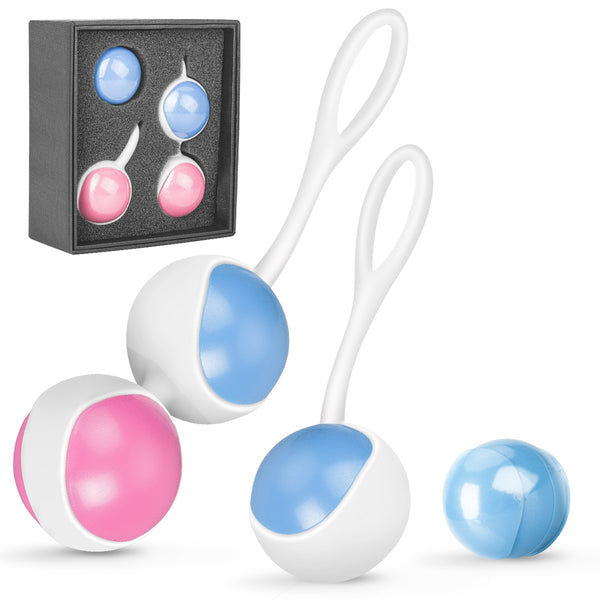Powder Blue Weighted Kegel Balls Exercise Set Private Contraction Pelvic Floor Muscle Trainer