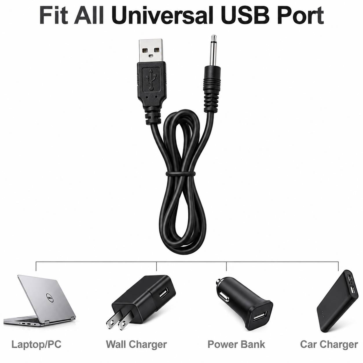 USB Fun-Mates Charger Adapter Cord 2.5mm Replacement