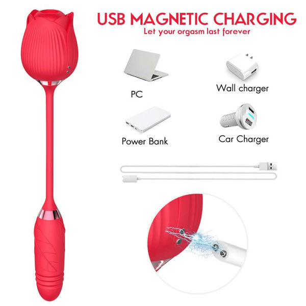 Rose Vibrator & Sucking Vibrator - Fun-Mates Rose Vibrator & Sucking Vibrator - Fun-Mates