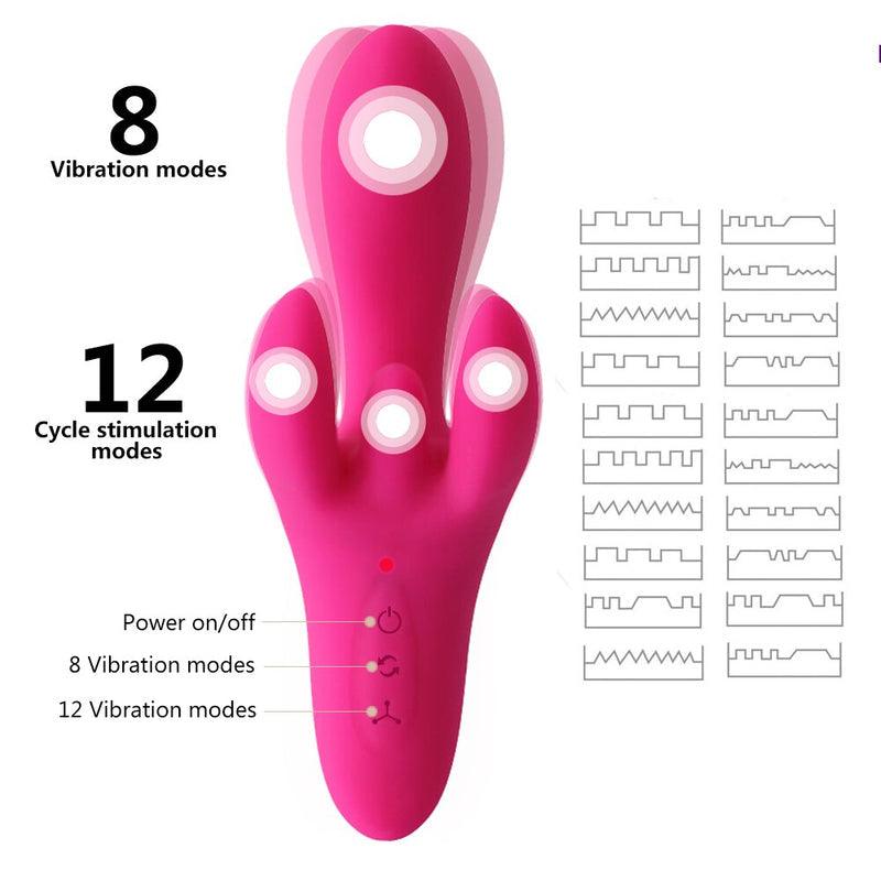 12+8 Vibration G Spot Tentacle Dildo Stimulator for Women - {{ LEVETT }}