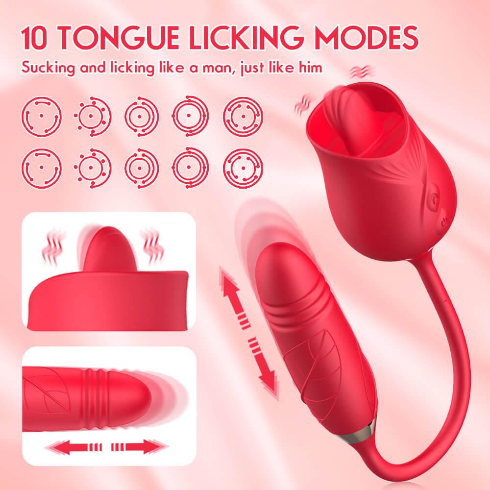 Rose Vibrators Sucking Tongue Toys - Fun-Mates Rose Vibrators Sucking Tongue Toys - Fun-Mates