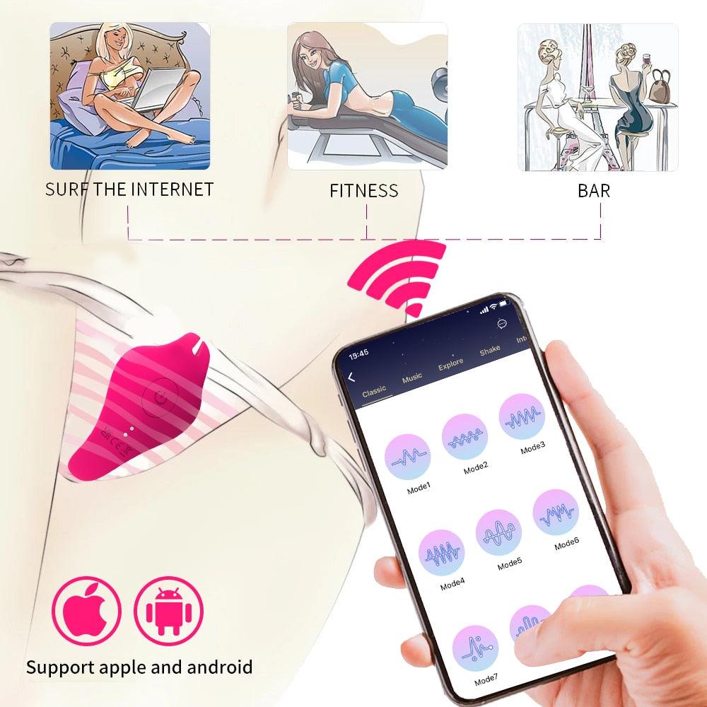 Wearable Vibrating Women Panties Massager Wireless APP Remote